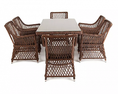 Обеденная Латте 4SIS группа плетеная, цвет коричневый