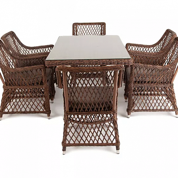 Обеденная Латте 4SIS группа плетеная, цвет коричневый фото 4