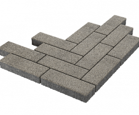 Тротуарная плитка Stellard Паркет 450x150x80 мм Белый мрамор