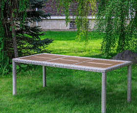 Обеденный стол Amelia Royal Family из искусственного ротанга 200 см, цвет бежевый