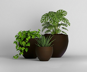 Кашпо Concretika Гира D50H43 Дарк браун 8028