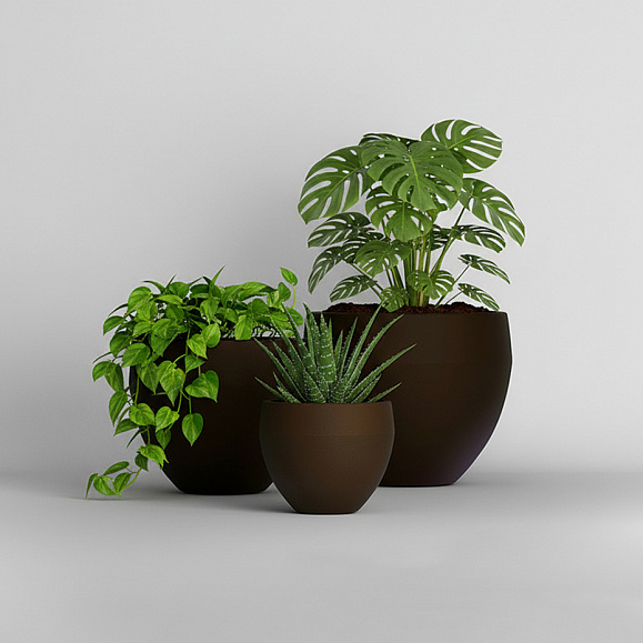 Кашпо Concretika Гира D50H43 Дарк браун 8028 фото 5