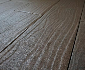 Тротуарная плитка Фабрика Готика Доска Фактурная 600х200х60, 400х200х60 мм Коричневый на белом цементе ч/п