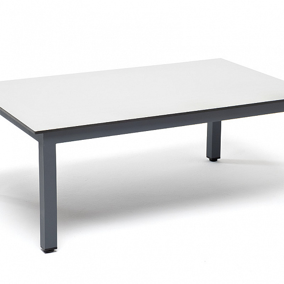 Канны журнальный столик из HPL 90х60, H40, каркас темно-серый (RAL 7024), цвет столешницы молочный фото 1