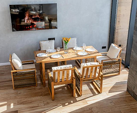 Обеденный комплект Grand Michelle Royal Family из дерева, цвет оливковый