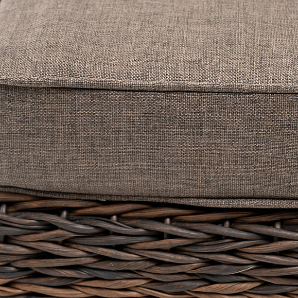 Лунго плетеная оттоманка с подушкой (гиацинт), цвет коричневый фото 5