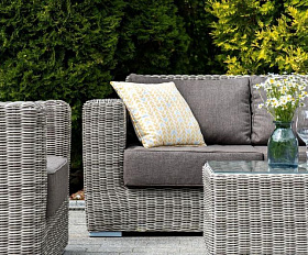 Лаунж-зона Боно 4SIS из искусственного ротанга, цвет серый