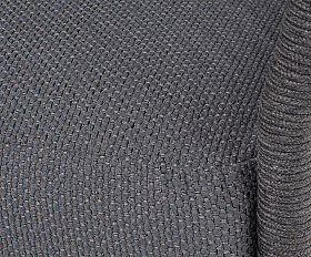 Лугано диван 3-местный плетеный из роупа, каркас алюминий темно-серый (RAL7024) муар, роуп темно-серый круглый, ткань темно-серая YB25-0027