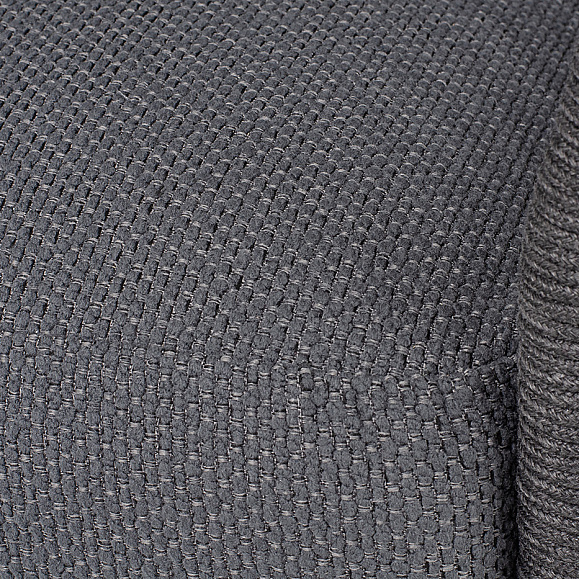 Лугано диван 3-местный плетеный из роупа, каркас алюминий темно-серый (RAL7024) муар, роуп темно-серый круглый, ткань темно-серая YB25-0027 фото 6