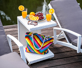 Комплект для отдыха из искусственного ротанга MILANO белый Joygarden