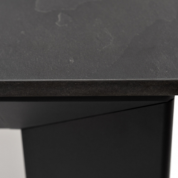 Венето обеденный стол из HPL 90х90см, цвет серый гранит, каркас черный фото 4