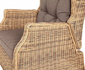 Плетеное кресло раскладное Форио 4SIS из искусственного ротанга, цвет соломенный