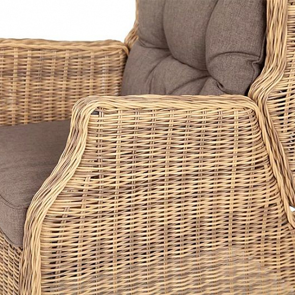 Плетеное кресло раскладное Форио 4SIS из искусственного ротанга, цвет соломенный фото 2