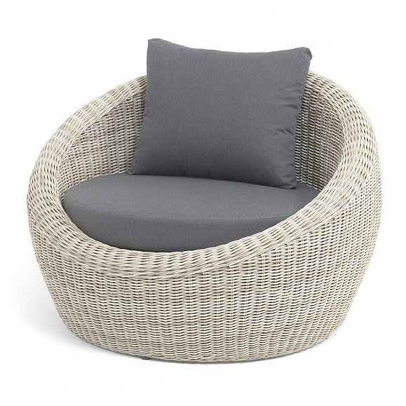 Барселона кресло из искусственного ротанга, цвет бежевый фото 1