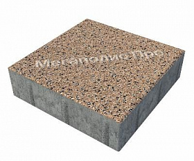 Тротуарные плиты Выбор Квадрум Б.5.К.6 500х500х60 мм Стоунмикс Кремовый с черным