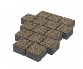 Тротуарная плитка Stellard Квадрат 150x150x80 мм Красный гранит