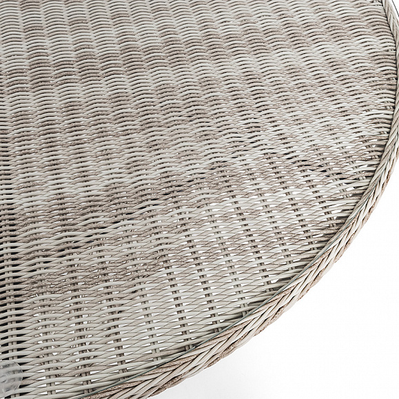 Эспрессо плетеный круглый стол, диаметр 150 см, цвет бежевый фото 4