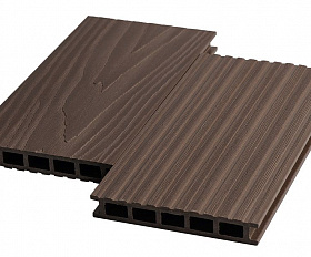 Террасная доска Экодэк Брайт Макс Кантри 3D, цвет Шоколад