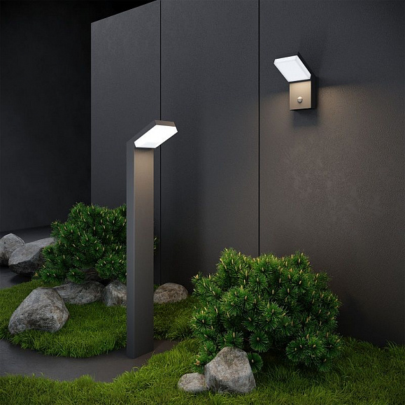 Уличный светильник Elektrostandard Sensor IP54 1542 TECHNO LED серый фото 4