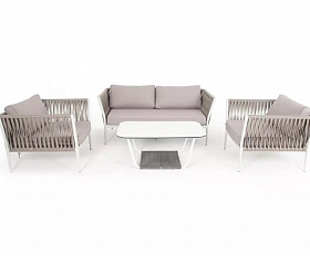 Плетеная лаунж-зона Касабланка 4SIS из роупа (веревки), цвет серо-коричневый