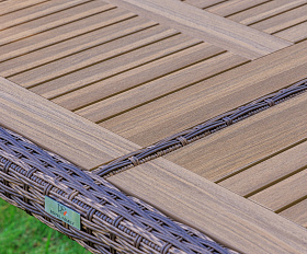 Обеденный стол Amelia Royal Family из искусственного ротанга 150 см, цвет коричневый