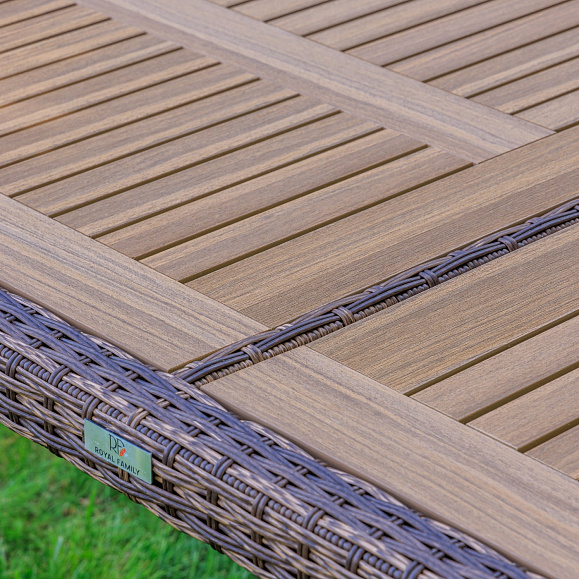 Обеденный стол Amelia Royal Family из искусственного ротанга 150 см, цвет коричневый фото 3