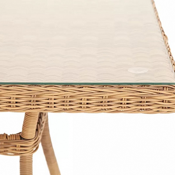 Плетеный стол Латте 4SIS из искусственного ротанга, цвет соломенный фото 3
