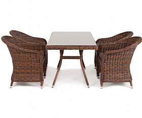 Латте 140 R обеденная группа плетеная, цвет коричневый