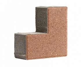 Тротуарная плитка 342 механический завод Уголок 200x200x80мм Коричневый