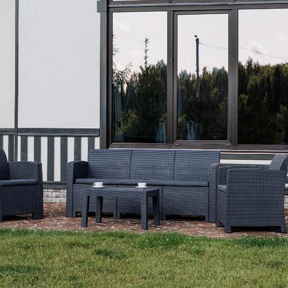 Обеденный комплект Lana M Royal Family из пластика, цвет графит фото 2