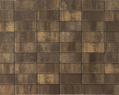 Брусчатка Braer Прямоугольник (кирпич) ColorMix 200х100х60 мм Каштан
