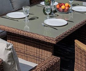 Угловой комплект Zorro Wood Double Royal Family из искусственного ротанга, цвет коричневый