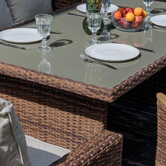 Угловой комплект Zorro Wood Double Royal Family из искусственного ротанга, цвет коричневый фото 4