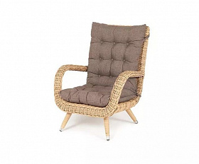 Плетеное кресло Толедо 4SIS из искусственного ротанга, цвет соломенный