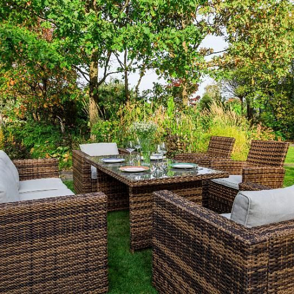 Обеденный комплект Karl plus Royal Family из искусственного ротанга, цвет коричневый фото 1