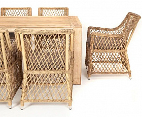 Обеденная группа Витория 4SIS из искусственного ротанга, цвет соломенный