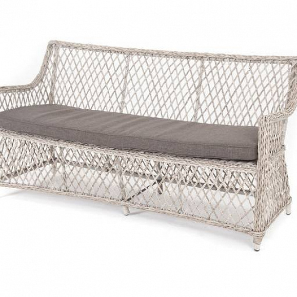 Диван Латте 4SIS двухместный из искусственного ротанга, цвет бежевый фото 1