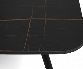 Верона журнальный стол из HPL 120х65, H40, каркас черный муар, цвет столешницы черный мрамор