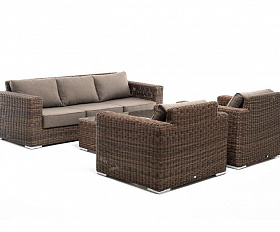 Лаунж-зона Боно 4SIS из искусственного ротанга, цвет коричневый