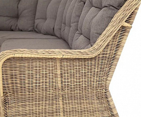 Диван модульный Бергамо 4SIS из искусственного ротанга, цвет соломенный