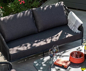 Диван двухместный Канны 4SIS из роупа (веревки), цвет темно-серый