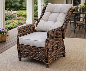 Кресло-реклайнер Luiza Royal Family из искусственного ротанга, цвет коричневый