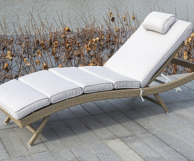 Лиссабон шезлонг из искусственного ротанга, цвет соломенный
