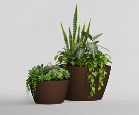 Кашпо Concretika Боул D80H45 Браун 050 3020