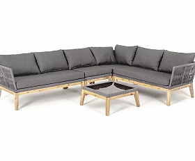 Лаунж-зона модульная Барселона 4SIS из роупа (веревки), каркас из акации