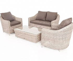 Лаунж-зона Кон Панна 4SIS из искусственного ротанга, цвет бежевый