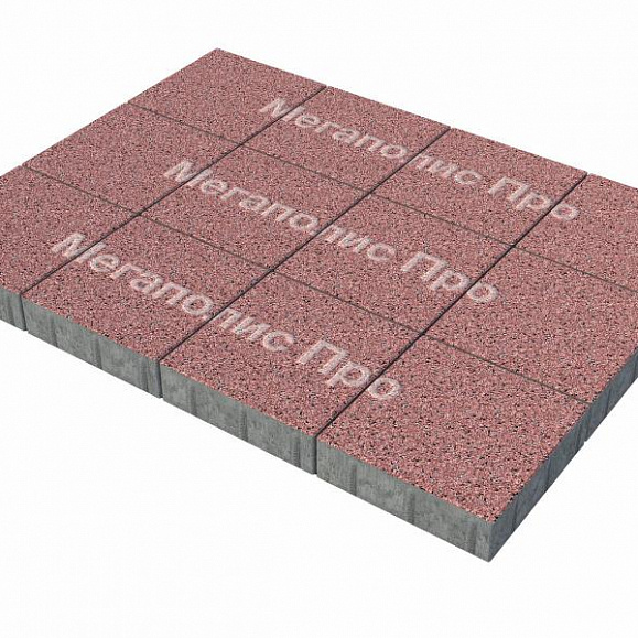 Тротуарные плиты Выбор Квадрум  В.1.К.10 300х300х100 мм Стоунмикс Красный с черным фото 3