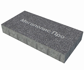 Пошаговая плита для дорожек 600x300x60 мм Терраццо черный с белым