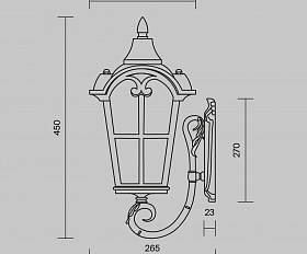 Настенный светильник (бра) Albion Maytoni O413WL-01BZ1 цвет Бронза Антик