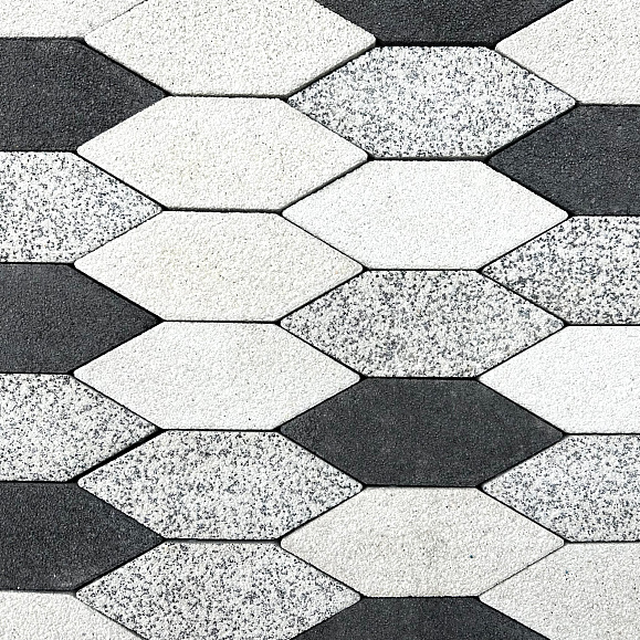 Тротуарная плитка Выбор Скошенный шестиугольник Б.1.ШГ.6 60 мм Черно-белый фото 2
